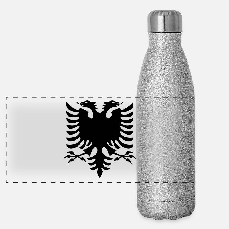 Drapeau de l’Albanie Gourde isotherme panoramique pailletée 500 ml