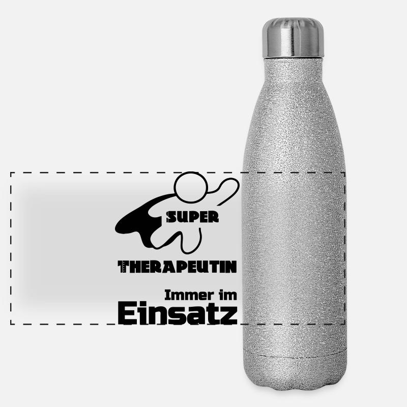 Super-Therapeutin Geschenk Panorama Glitzer Isolierflasche 500 ml