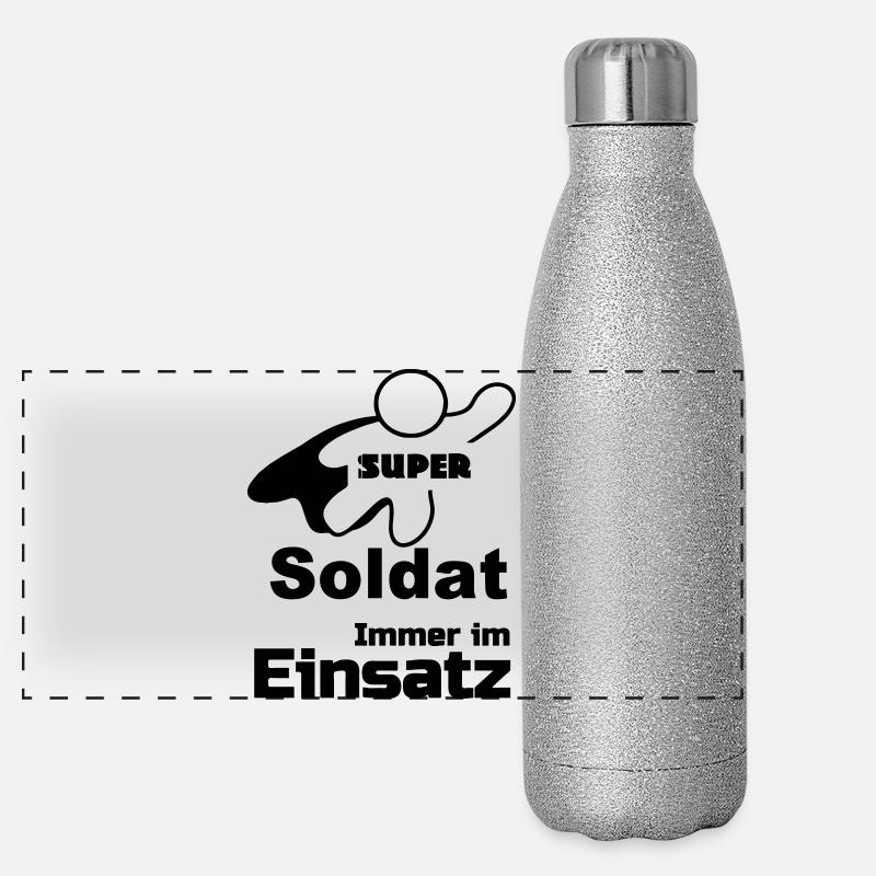 Super Soldat Geschenk Panorama Glitzer Isolierflasche 500 ml