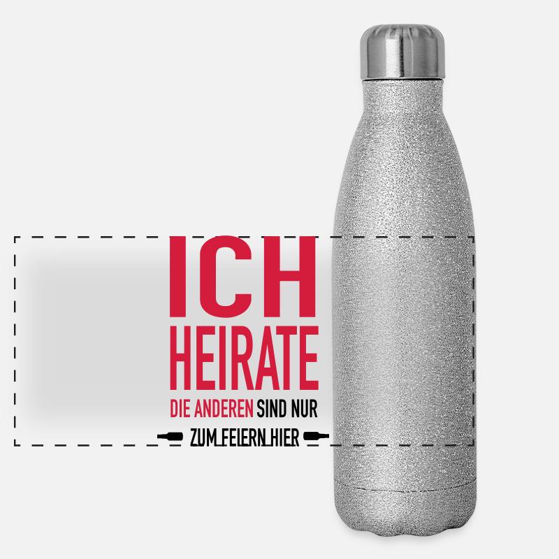 ich Heirate x1 Panorama Glitzer Isolierflasche 500 ml
