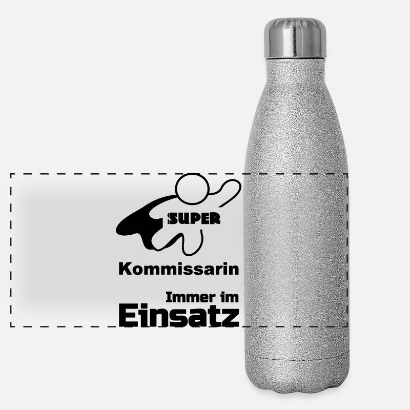 Super Kommissarin Geschenk Panorama Glitzer Isolierflasche 500 ml