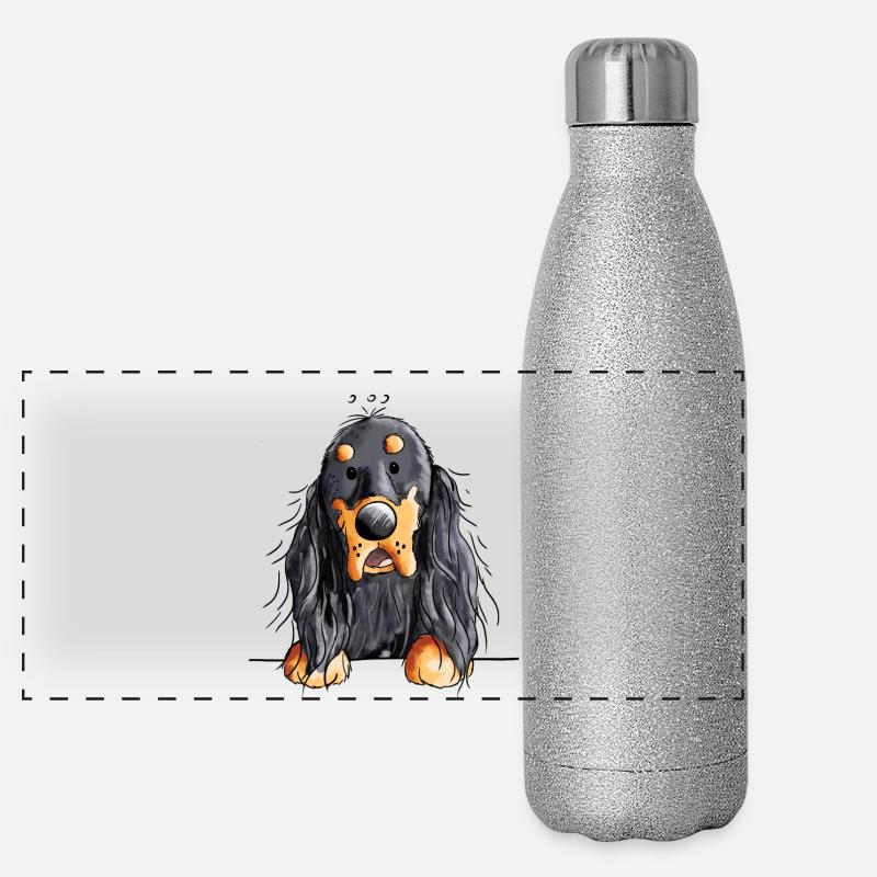 Gordon Setter - Hund - Dog - Comic Panorama Glitzer Isolierflasche 500 ml