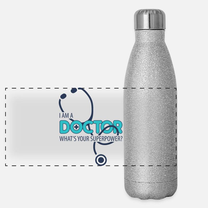 Ich bin ein Arzt Panorama Glitzer Isolierflasche 500 ml