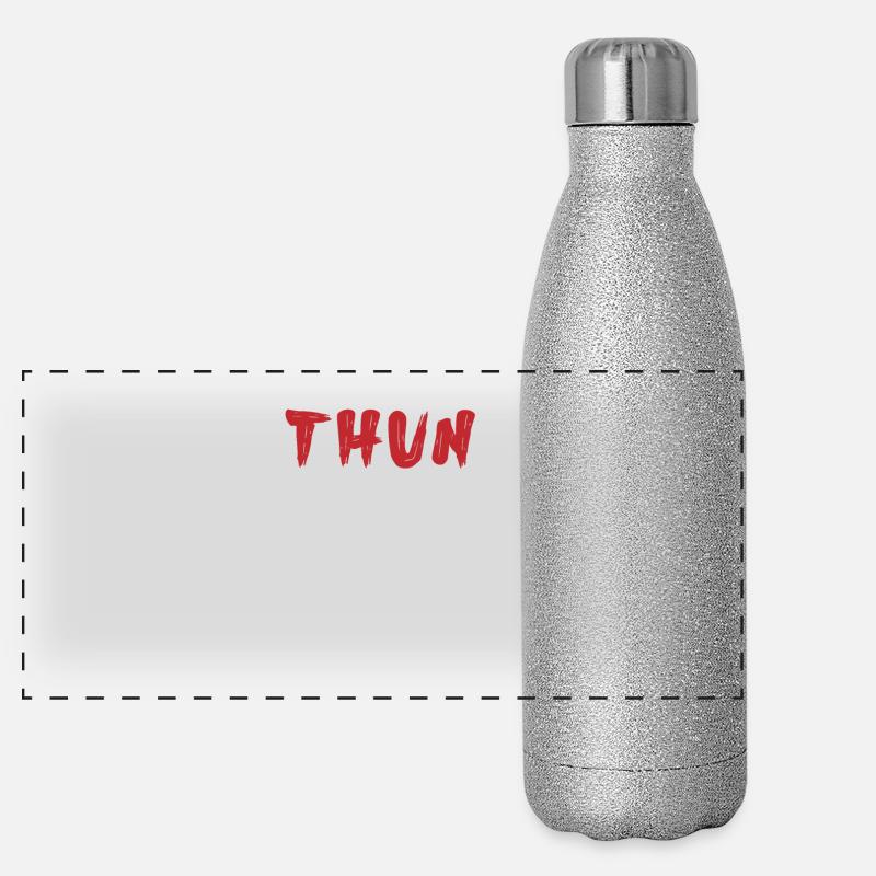 THUN Design - dessiné à la main en rouge Gourde isotherme panoramique pailletée 500 ml
