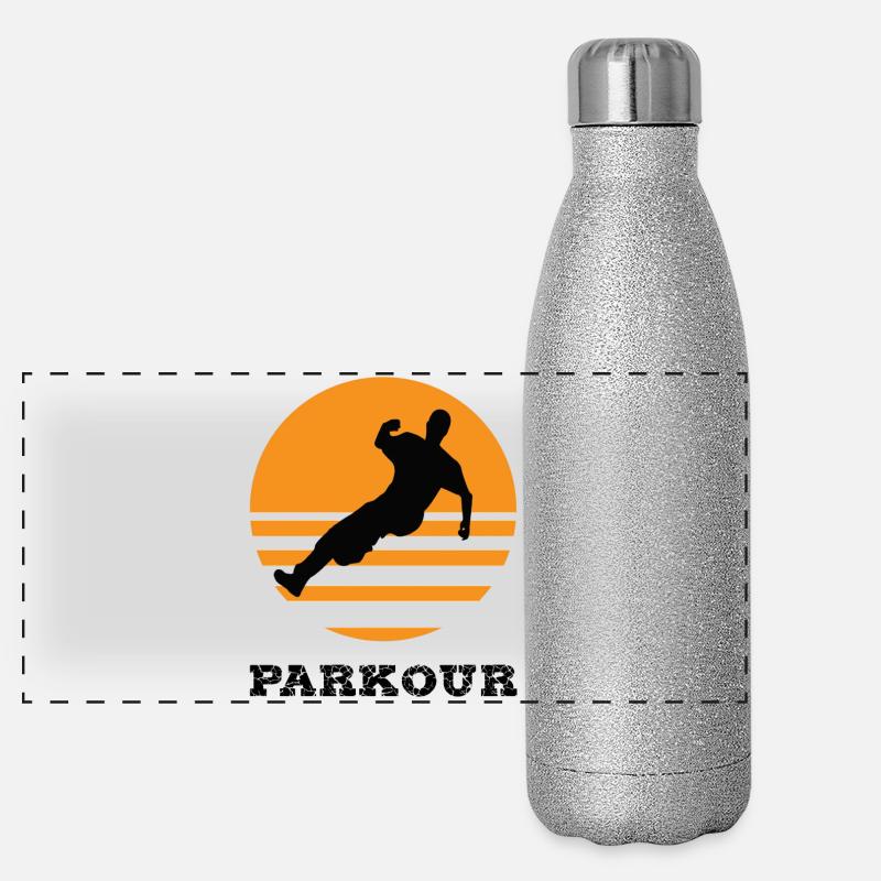 Parkour - Panoramic Glitter Thermal Bottle 500 ml - silver glitter