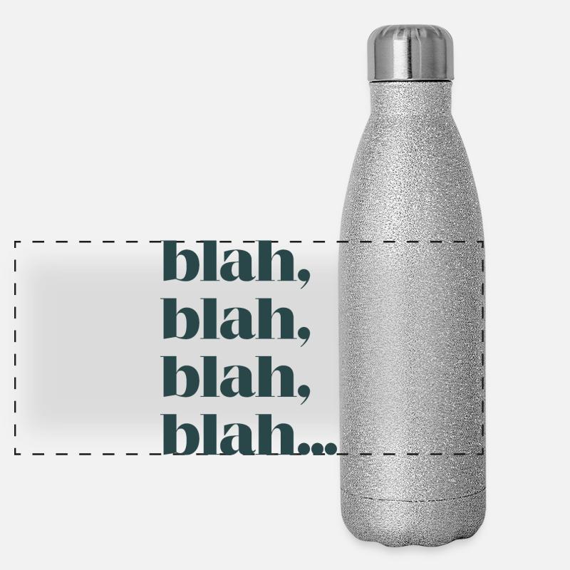 Bla bla bla bla Panorama Glitzer Isolierflasche 500 ml
