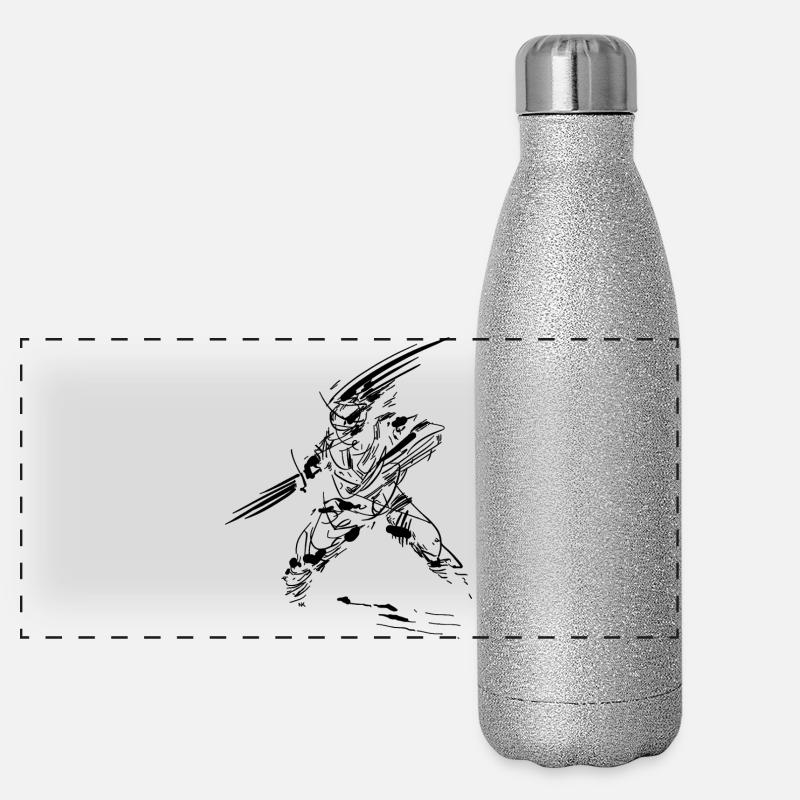 Skizze Krieger Panorama Glitzer Isolierflasche 500 ml