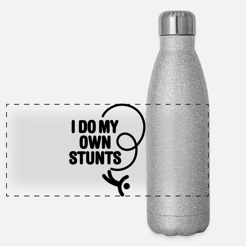 I do my own stunts, bungee jumping, bungee jumper Panoramic Glitter Thermal Bottle 500 ml