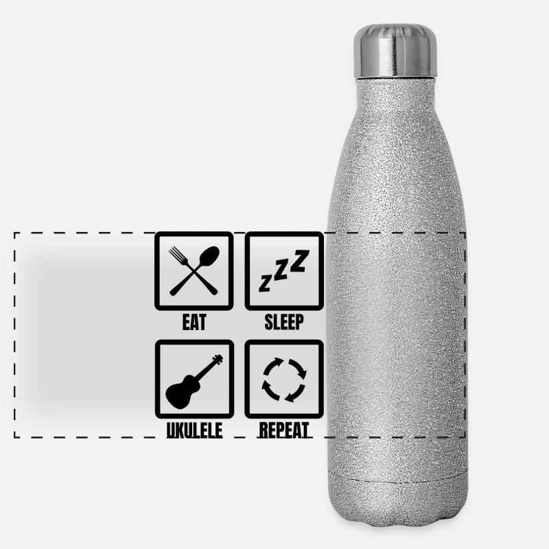 Routine du joueur de ukulélé Gourde isotherme panoramique pailletée 500 ml