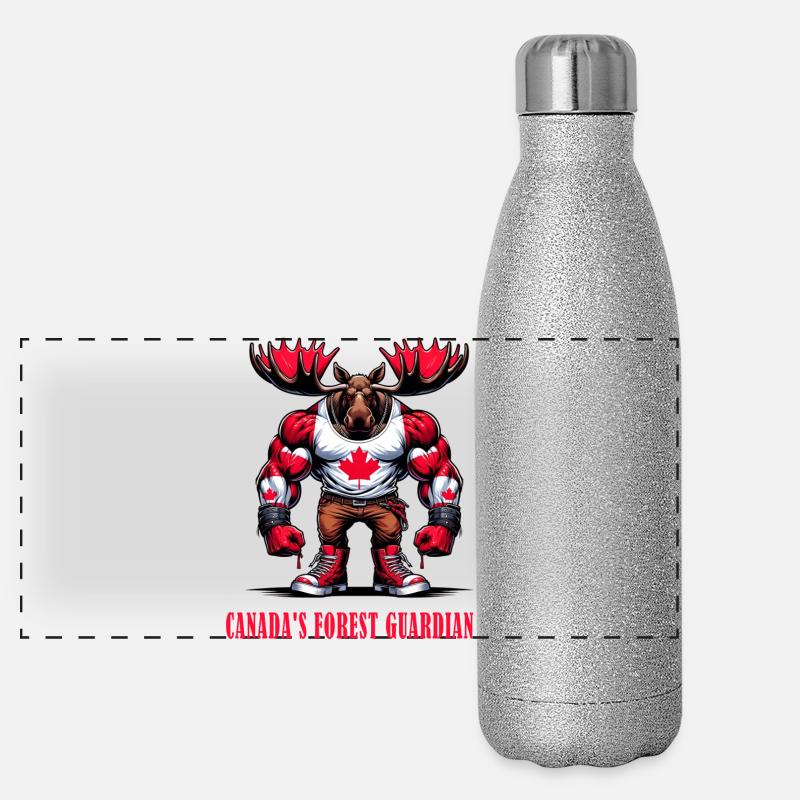 Canada's forest guard elk Panoramic Glitter Thermal Bottle 500 ml