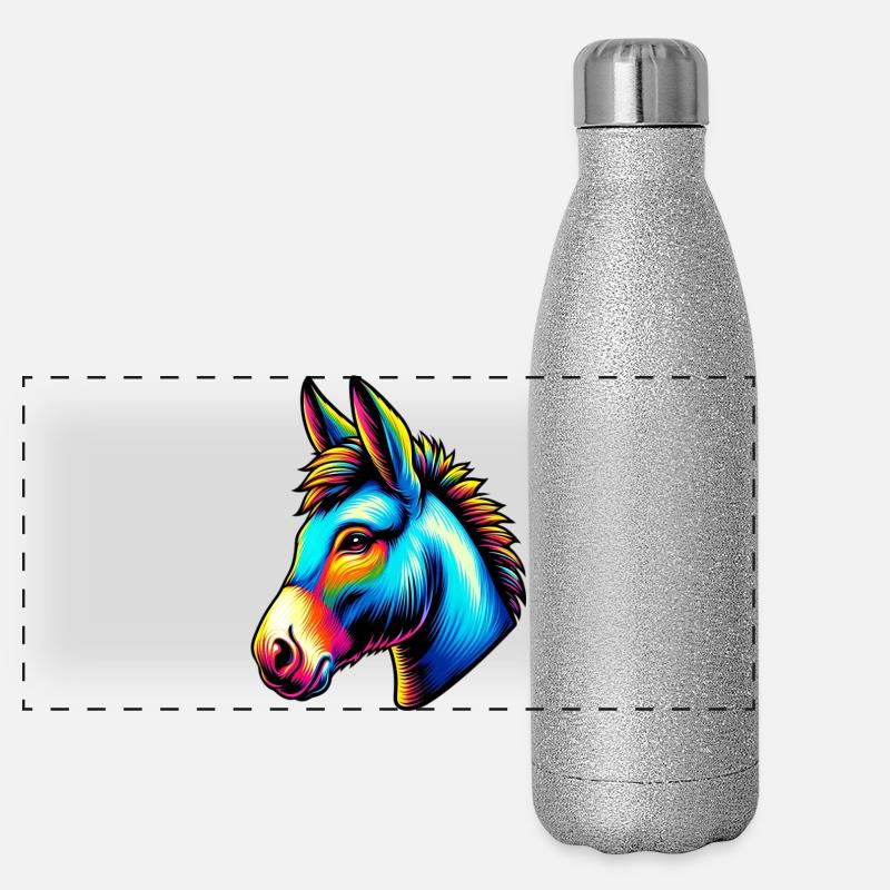 Âne âne tétine mule Gourde isotherme panoramique pailletée 500 ml