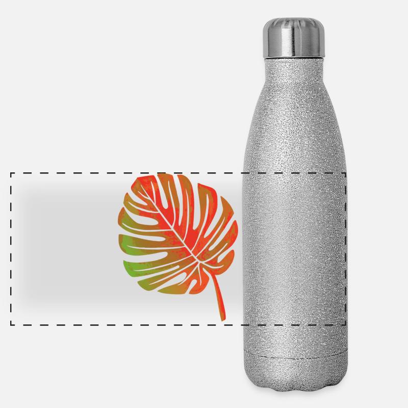 Feuille d’une plante Gourde isotherme panoramique pailletée 500 ml
