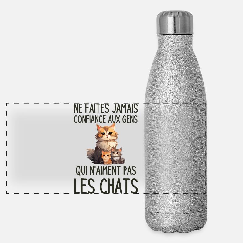 Propriétaire de chats Gourde isotherme panoramique pailletée 500 ml