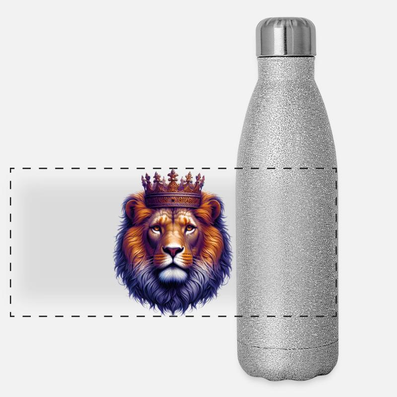 Löwe Panorama Glitzer Isolierflasche 500 ml