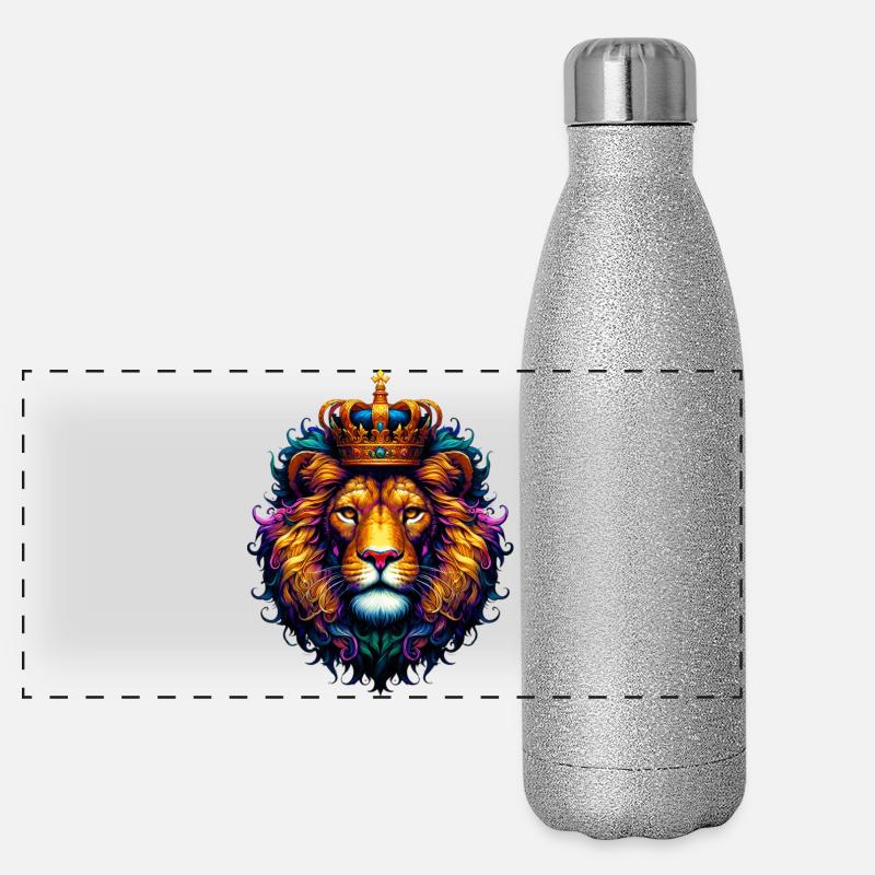 Löwe Panorama Glitzer Isolierflasche 500 ml