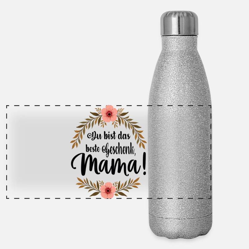 Du bist das beste Geschenk Mama ! Panorama Glitzer Isolierflasche 500 ml
