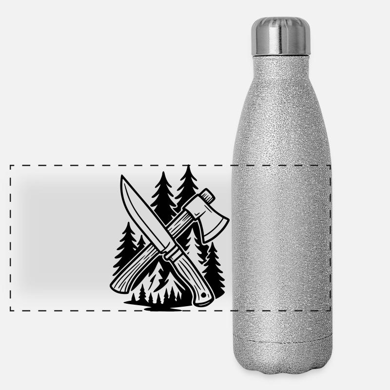 Survie - couteau et hache Gourde isotherme panoramique pailletée 500 ml