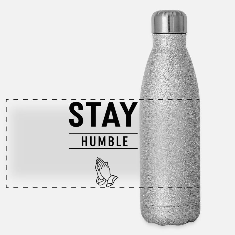 Stay Humble Prayer Hands Graphic Panoramic Glitter Thermal Bottle 500 ml