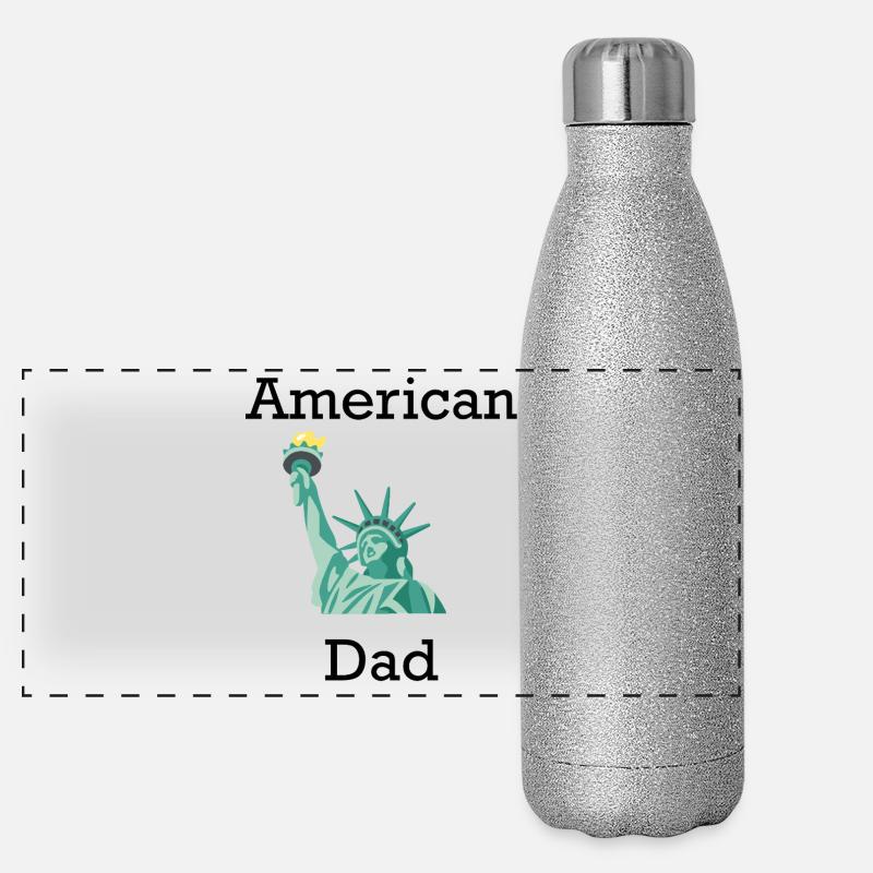 Amerikanischer Vater Panorama Glitzer Isolierflasche 500 ml