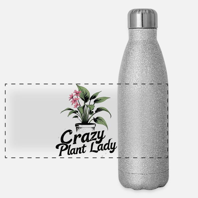Crazy Plant Lady Bloom Tee Panoramic Glitter Thermal Bottle 500 ml