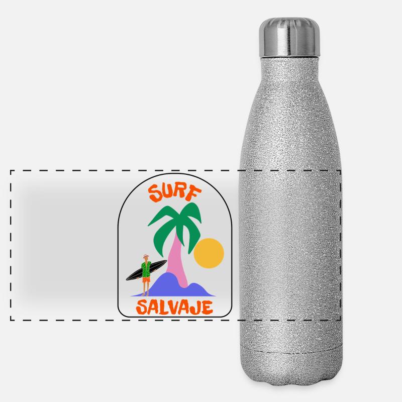 Surf Salvaje Palm Sunset Gourde isotherme panoramique pailletée 500 ml
