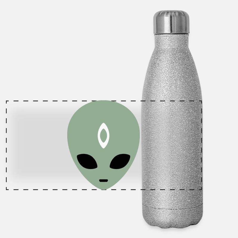 Alien Head Third Eye (drei Farben) Panorama Glitzer Isolierflasche 500 ml