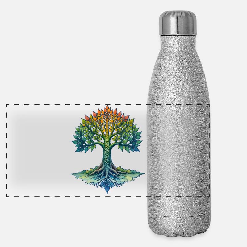 Rainbow Tree of Life Panoramic Glitter Thermal Bottle 500 ml