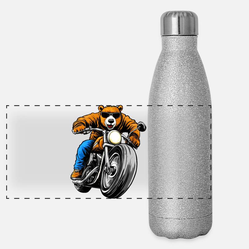 Bears Motorcycle Panoramic Glitter Thermal Bottle 500 ml