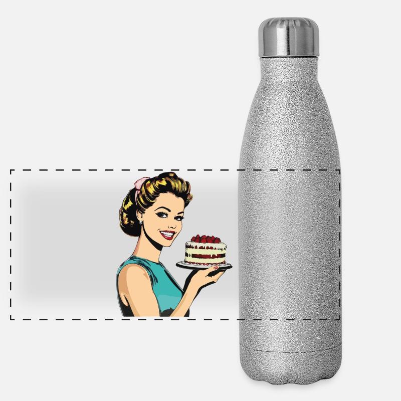 Cuisson Gâteau Cuisson Reine Cuisson Fée Boulanger Pop Art Gourde isotherme panoramique pailletée 500 ml