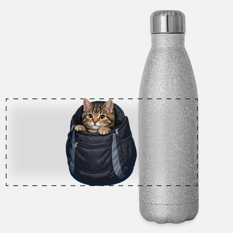 Katze im Sack Panorama Glitzer Isolierflasche 500 ml