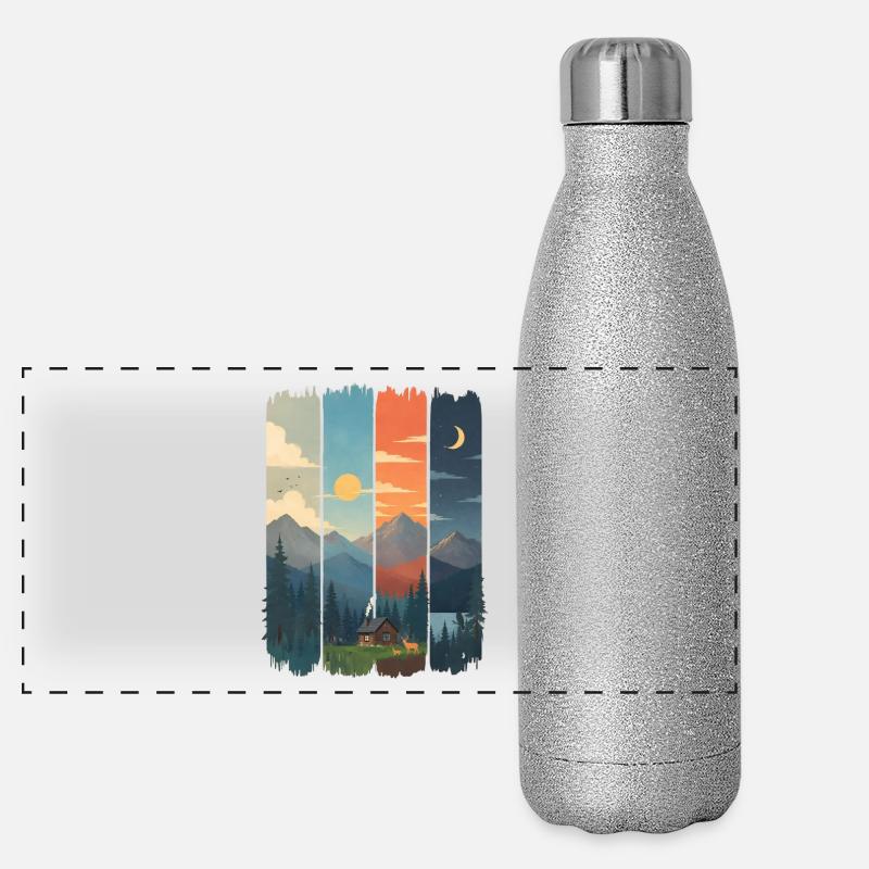 Horizons en Quatre Panneaux Montagne Gourde isotherme panoramique pailletée 500 ml