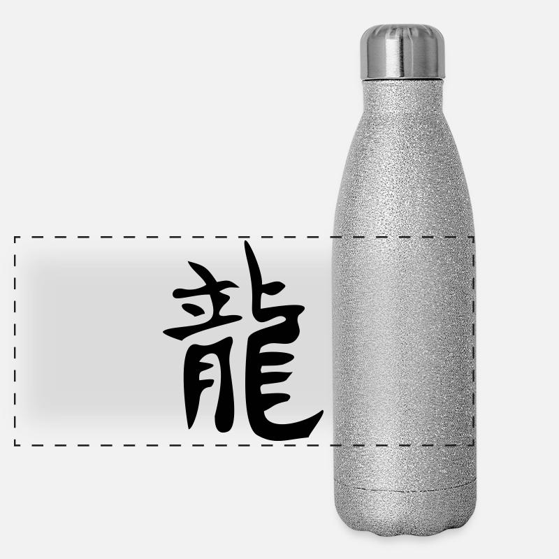 Drachen - Kanji Panorama Glitzer Isolierflasche 500 ml