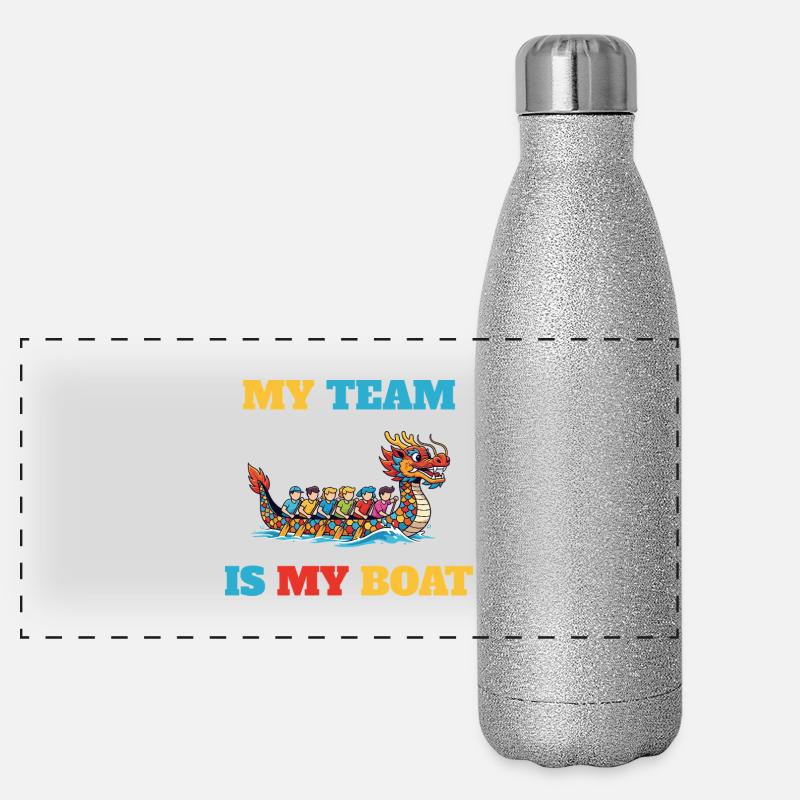 Mon équipe est mon bateau Gourde isotherme panoramique pailletée 500 ml