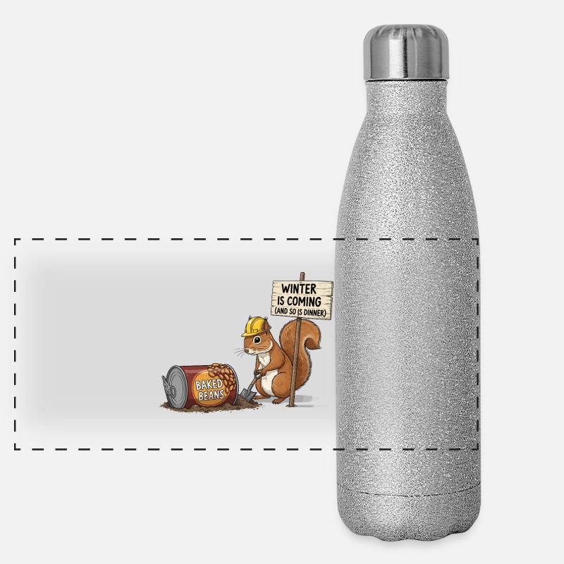 Cooles Eichhörnchen Panorama Glitzer Isolierflasche 500 ml