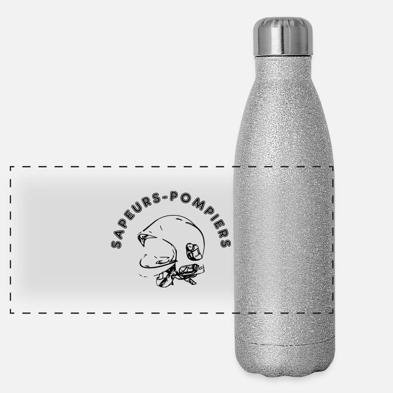 sapeurs-pompiers casque Gourde isotherme panoramique pailletée 500 ml