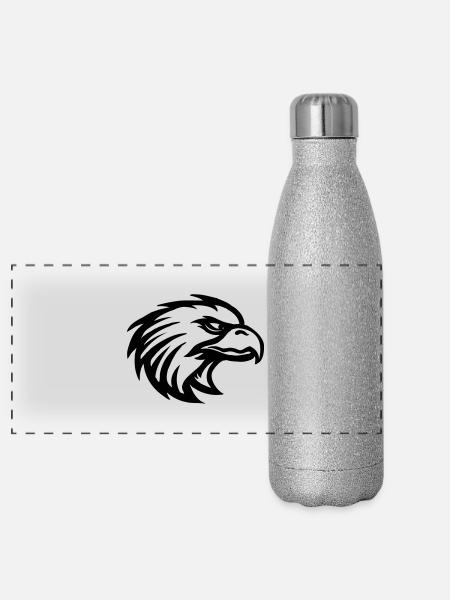 Adler de - Panorama Glitzer Isolierflasche 500 ml - Silber Glitzer - Vorne