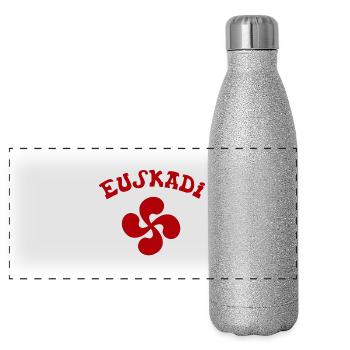 Euskadi Rouge - Gourde isotherme panoramique pailletée 500 ml - paillettes argentées - Devant