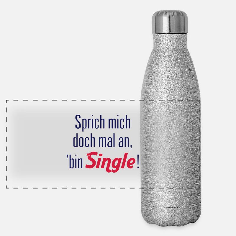 Sprich mich doch mal an, 'bin Single! Vektor Vecto Panorama Glitzer Isolierflasche 500 ml