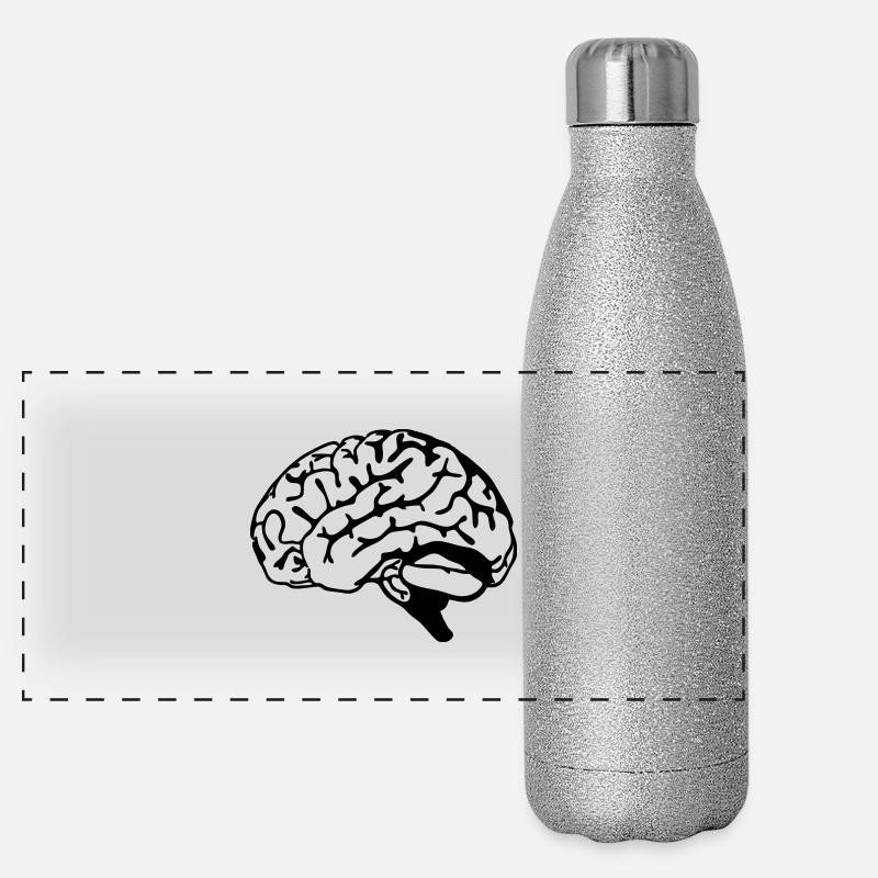 encéphale - Gourde isotherme panoramique pailletée 500 ml - paillettes argentées