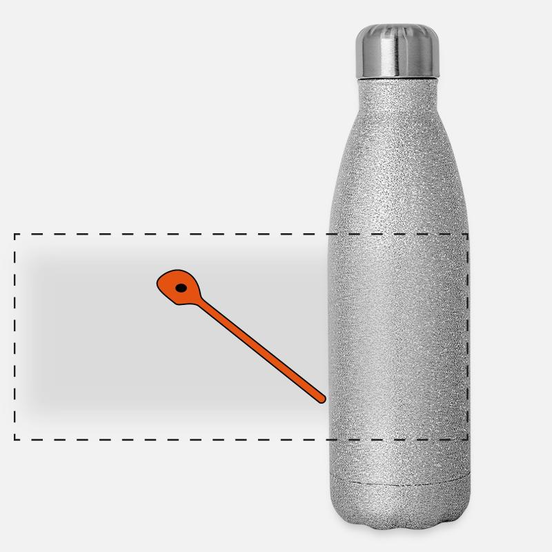 Kochloeffel 2 - Panorama Glitzer Isolierflasche 500 ml - Silber Glitzer