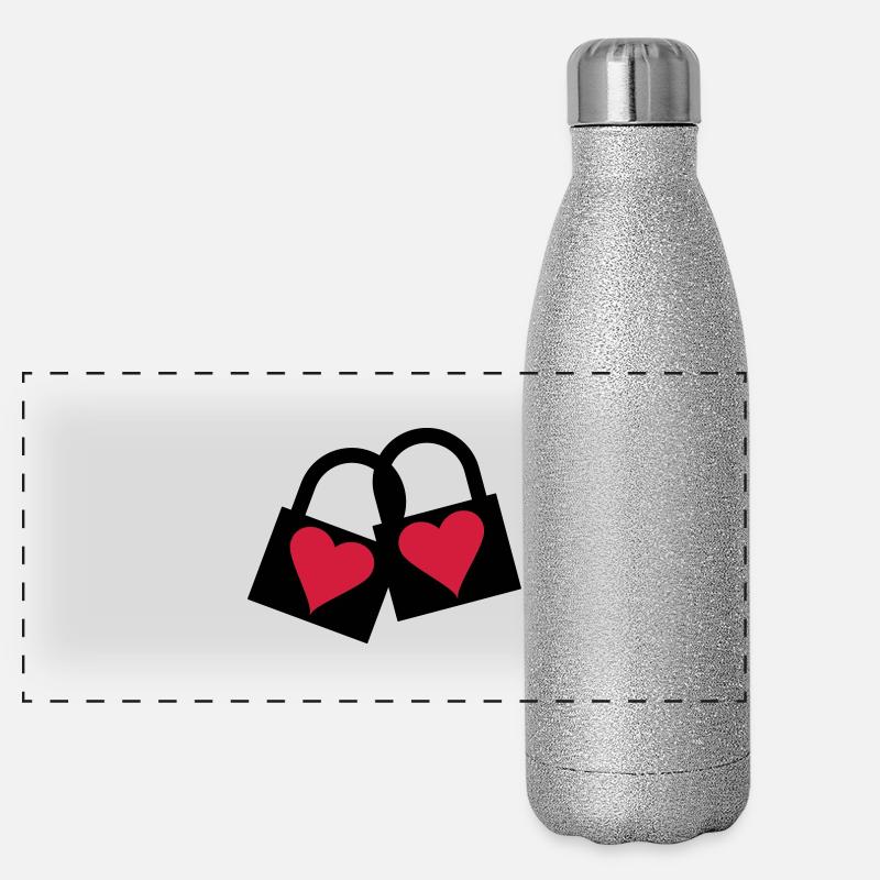 Love Lock Panorama Glitzer Isolierflasche 500 ml