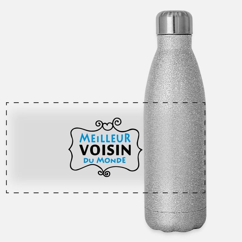 Meilleur VOISIN du monde (2c) Panoramic Glitter Thermal Bottle 500 ml