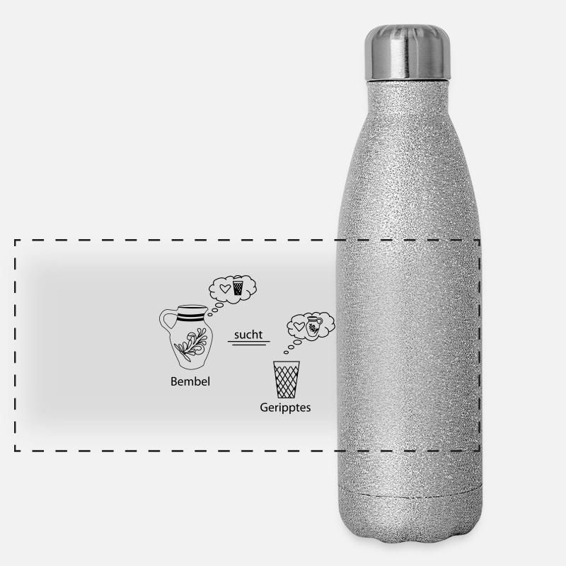 BEMBEL SUCHT GERIPPTES Panorama Glitzer Isolierflasche 500 ml