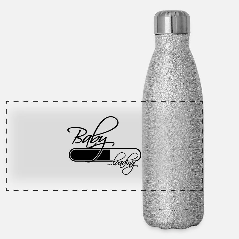 Baby Loading Girl Panorama Glitzer Isolierflasche 500 ml