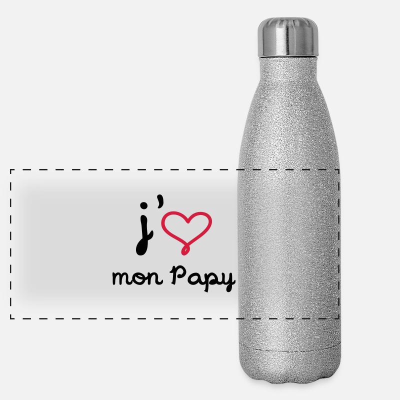 J'aime mon Papy [ Bébé / Naissance ] Gourde isotherme panoramique pailletée 500 ml