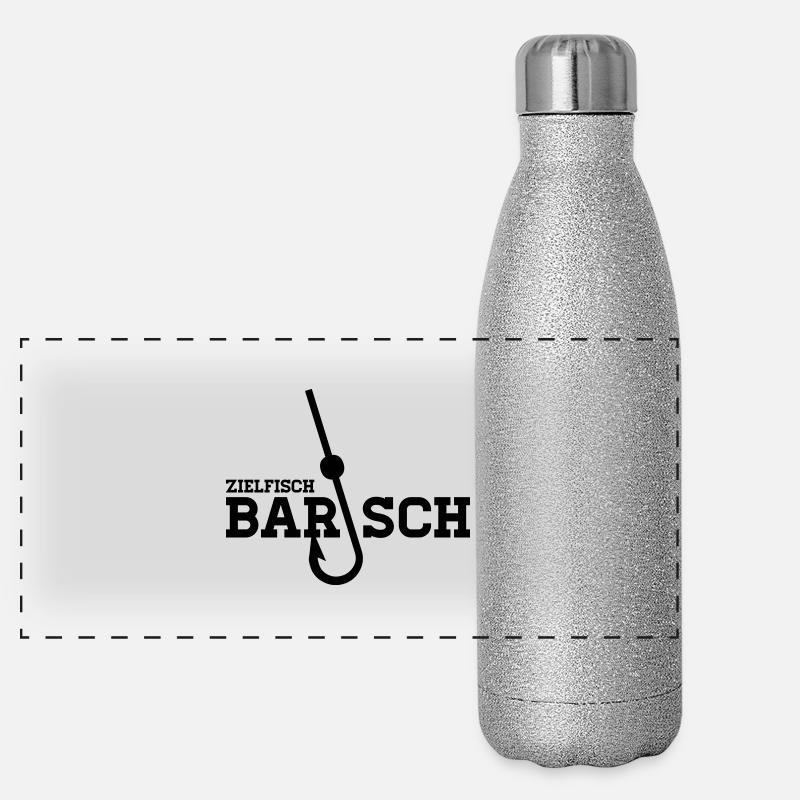 Zielfisch Barsch - Anglershirt Panorama Glitzer Isolierflasche 500 ml