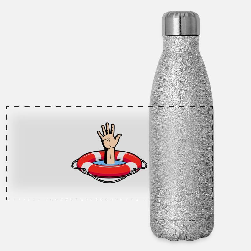 Anneau de natation et conception de détresse Gourde isotherme panoramique pailletée 500 ml