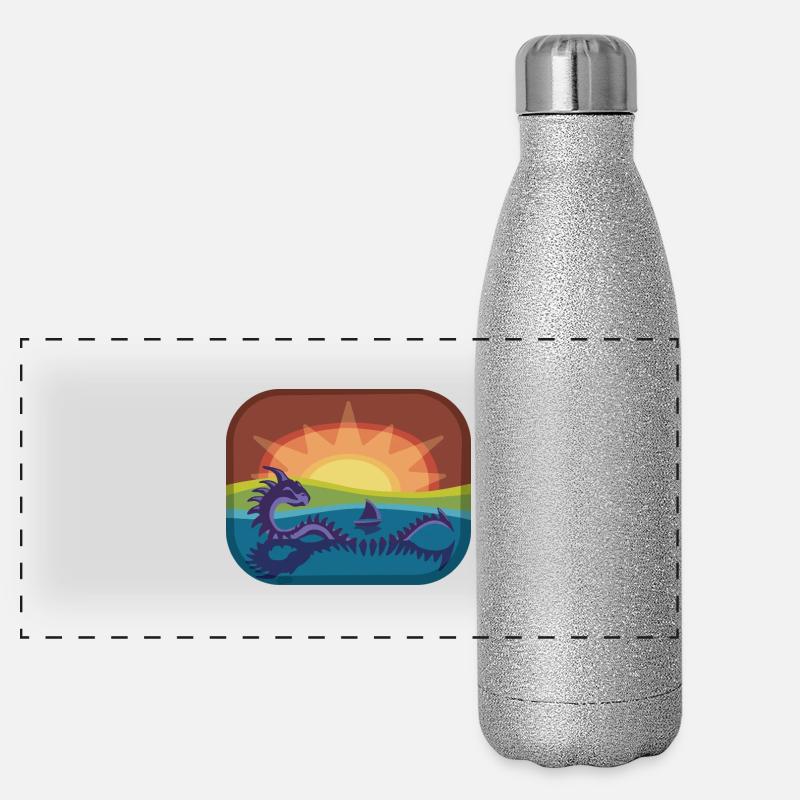 Loch Monster in Rainbow Landscape Panoramic Glitter Thermal Bottle 500 ml