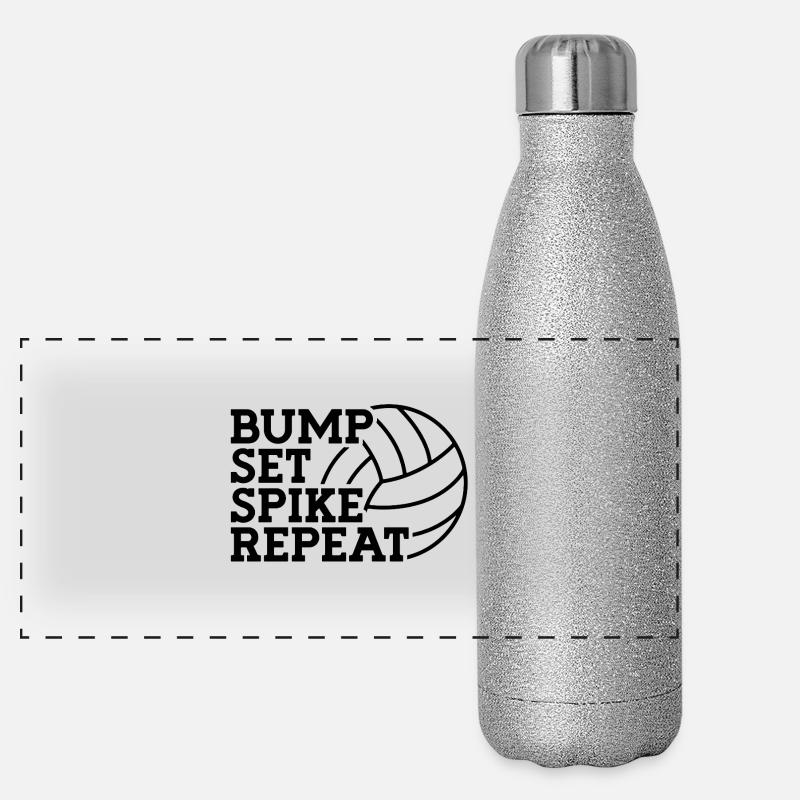 Bosser, s’installer, spike, répéter - conception de volley-ball Gourde isotherme panoramique pailletée 500 ml