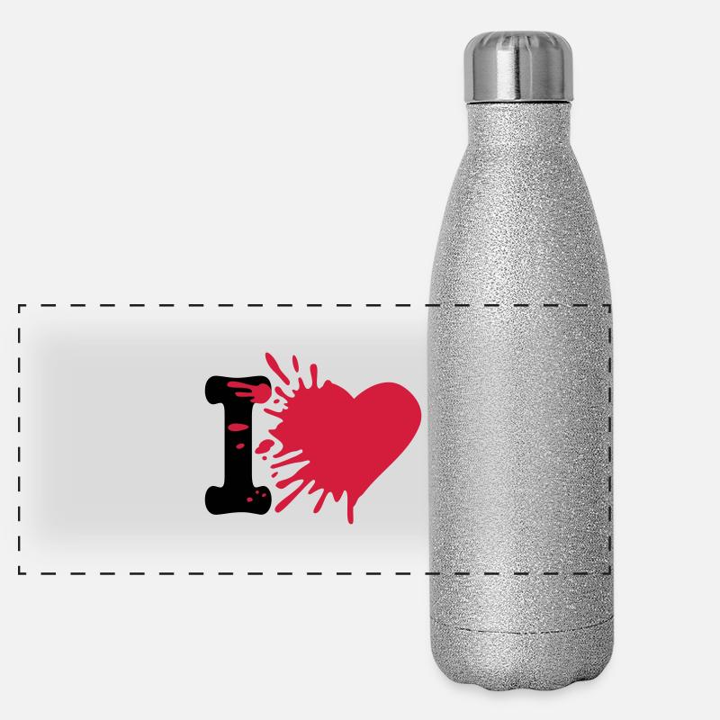 i love Panorama Glitzer Isolierflasche 500 ml
